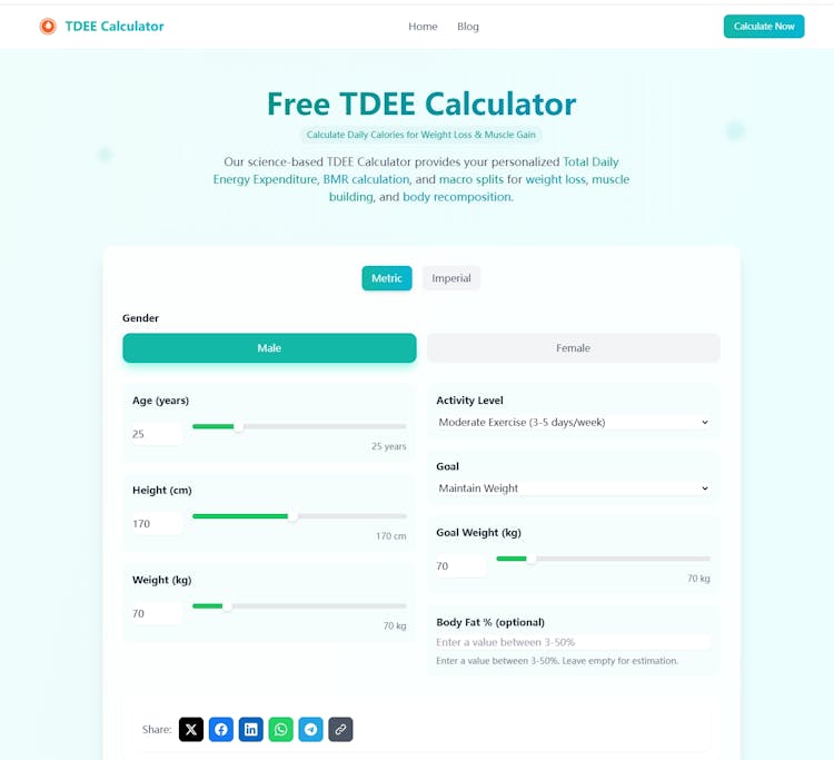 TDEE Calculator Online