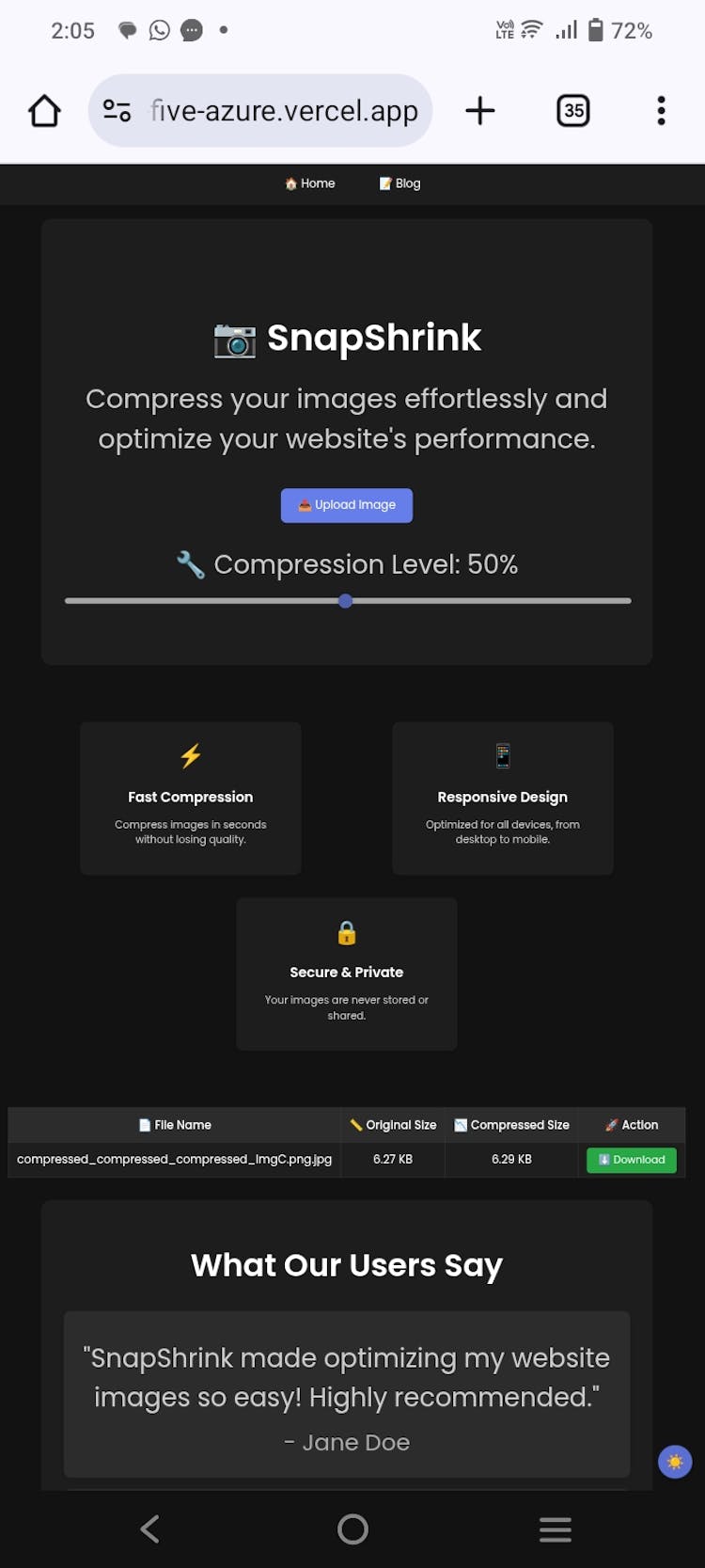 Snapshrink 