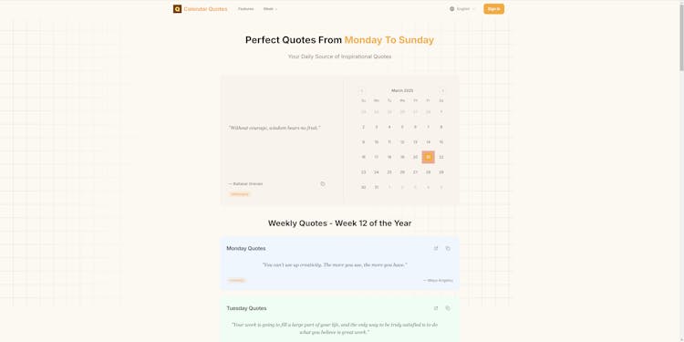 CalendarQuotes