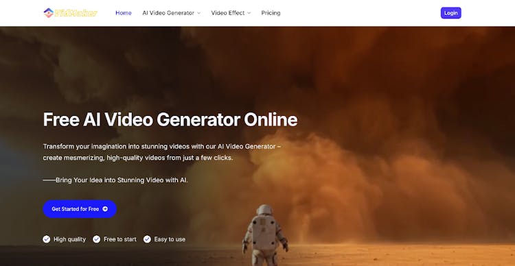 Free Online AI Video Generator - VidMaker AI