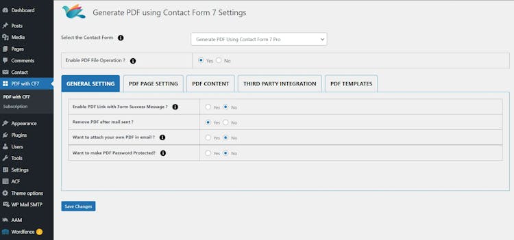 Generate PDF Using Contact Form 7 Pro