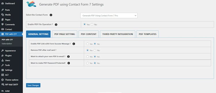 Generate PDF Using Contact Form 7 Pro
