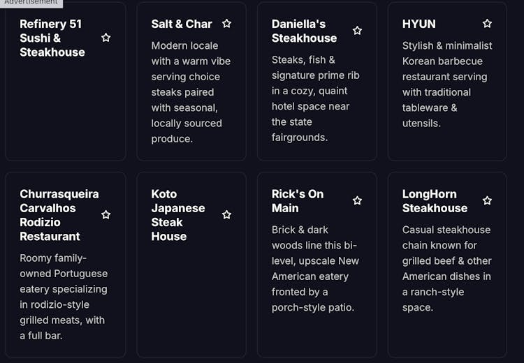 Steakhouses NY