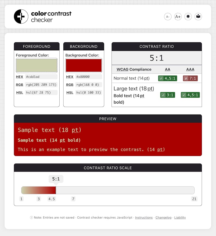 Color Contrast Checker