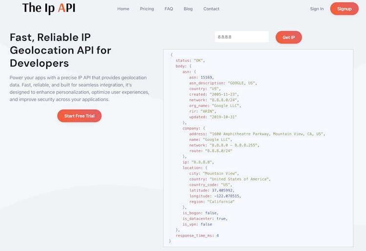 The IP API - Precise, Fast, and Easy IP Geolocation for Your Apps