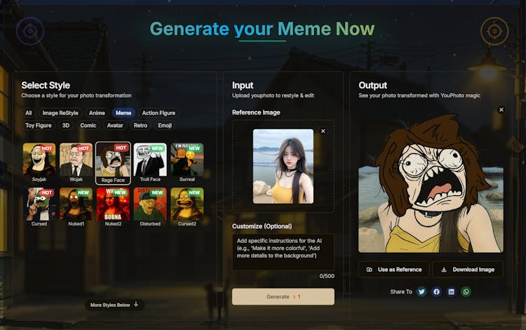 YouPhoto AI Meme Generator