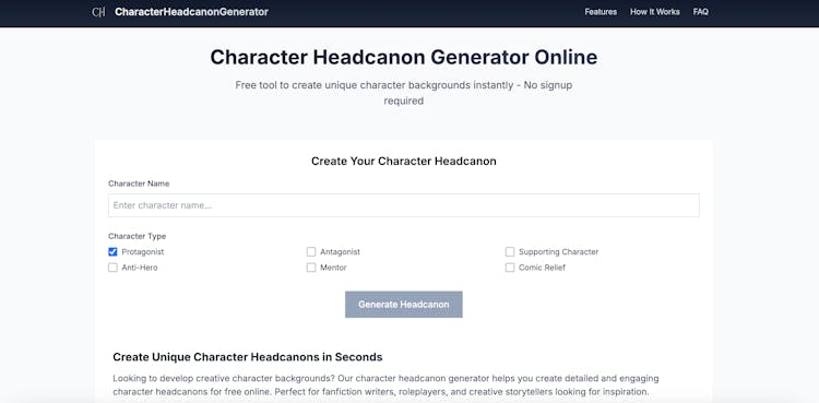 CharacterHeadcanonGenerator