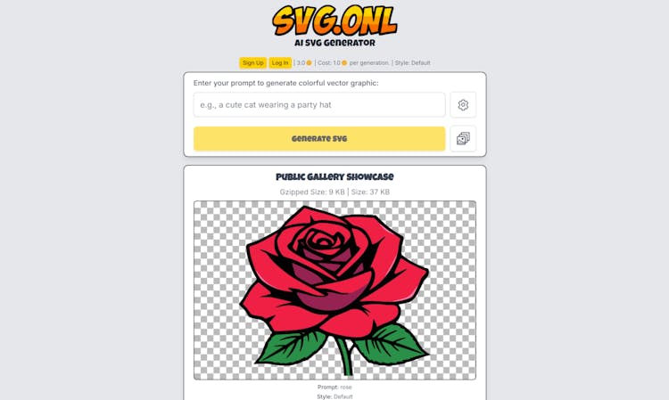 AI SVG Generator  |  text to SVG  | svg.onl