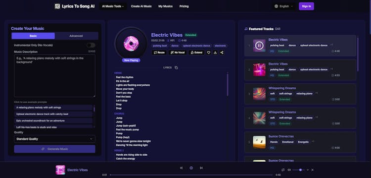 LyricsToSong AI