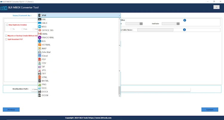 BLR MBOX to EML Converter Tool
