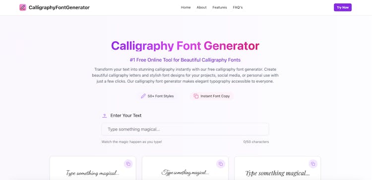 Calligraphy Font Generator