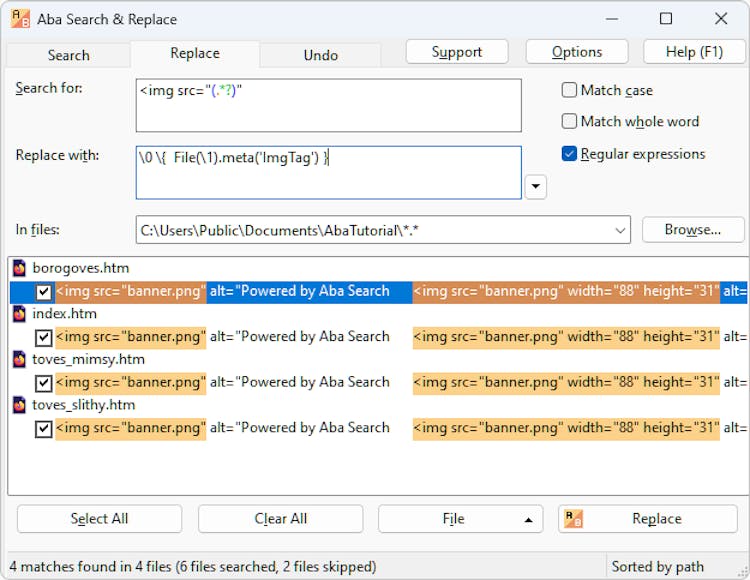 Aba Search and Replace