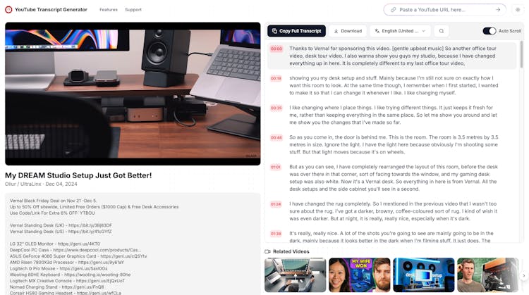 YouTube Transcript Generator