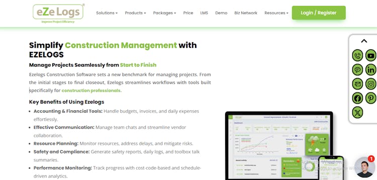 Ezelogs AI Powered Construction Industry Software
