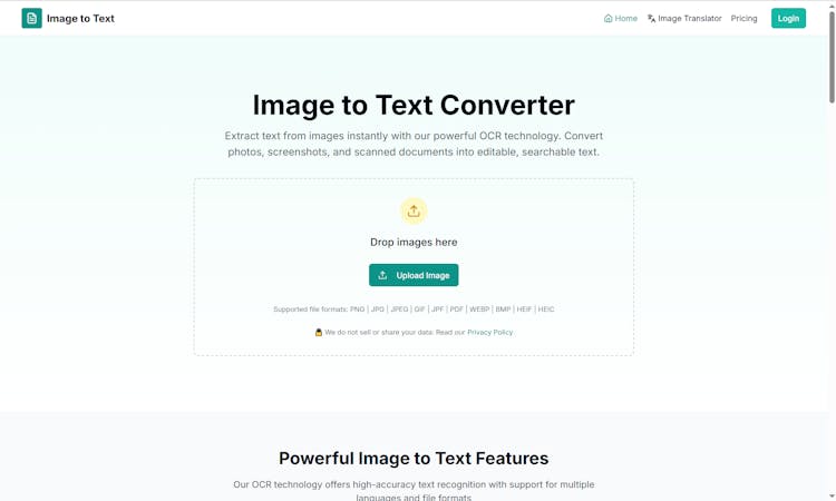 Image to Text - Extract Text from Images