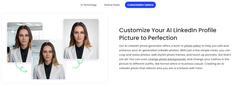 Fotor AI LinkedIn Photo Generator