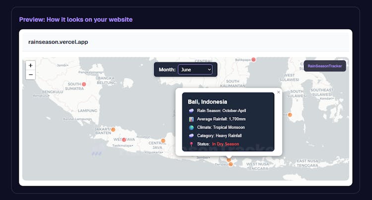 World's Easiest Rain Season Tracker