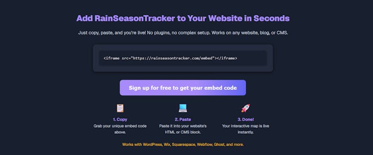 World's Easiest Rain Season Tracker