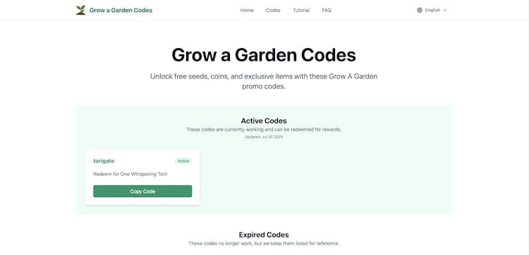 Grow a Garden Codes