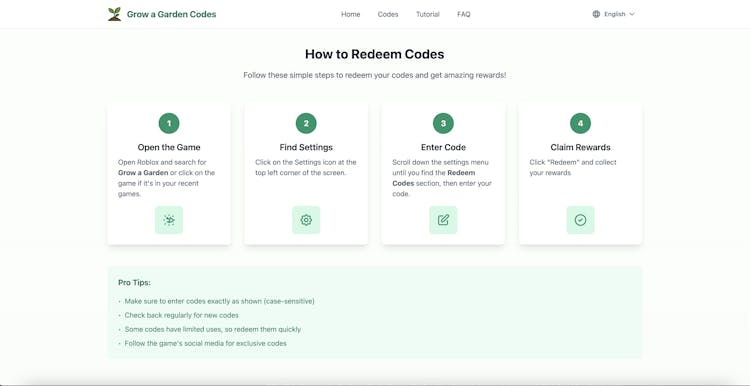 Grow a Garden Codes