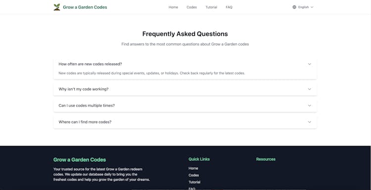 Grow a Garden Codes