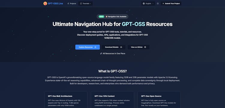 GPT-OSS Live - Navigation Hub for GPT-OSS Resources & Tools