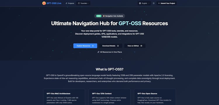 GPT-OSS Live - Navigation Hub for GPT-OSS Resources & Tools
