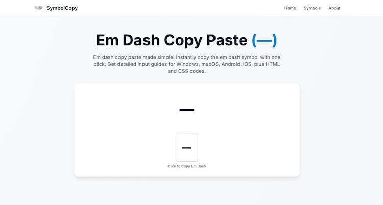 em dash symbol