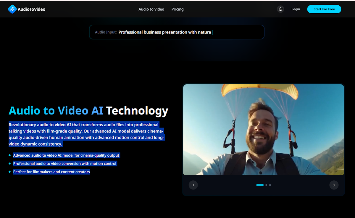 Audio to Video logo