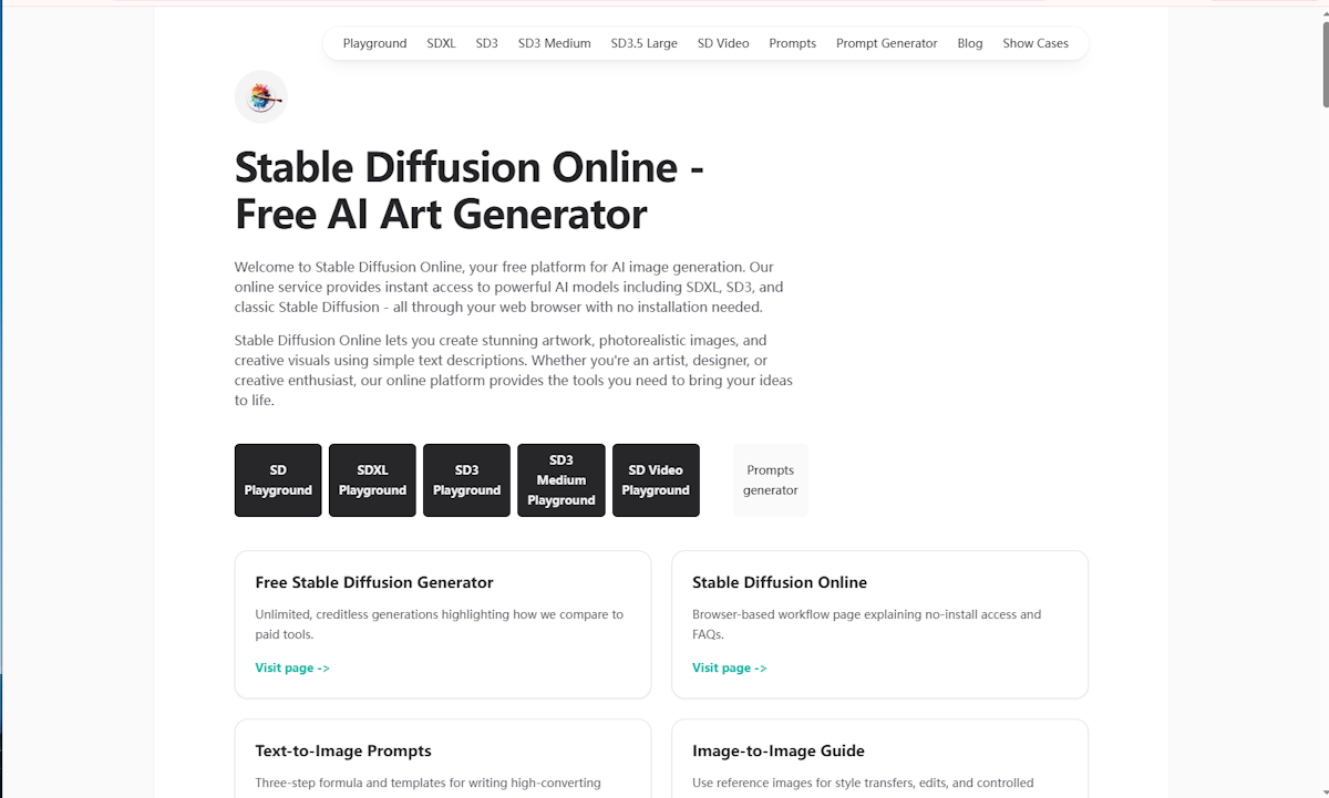Stable Diffusion Online - Free AI Art Generator logo