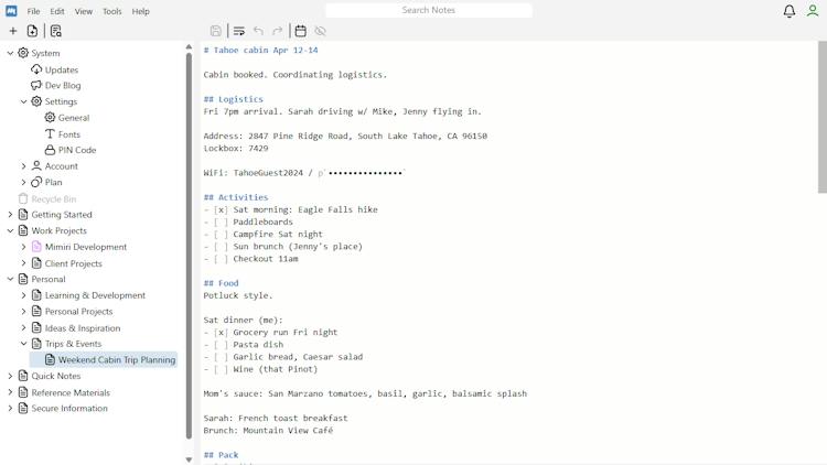 Mimiri Notes