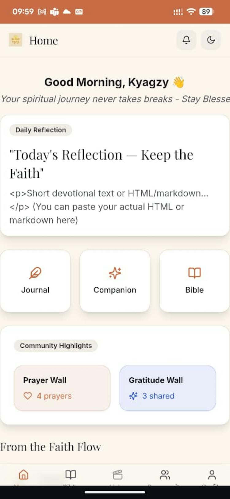 Blssd Vybz Christian Spiritual WebApp