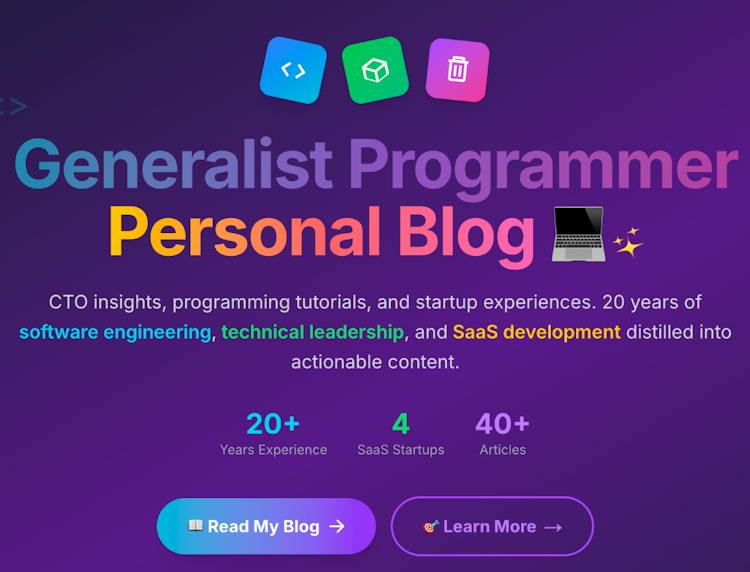 Generalist Programmer - Tech blog and dev tools