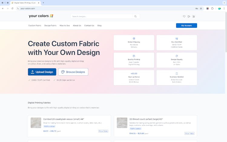 YourColors — Digital Fabric Printing API & Design Automation Tool