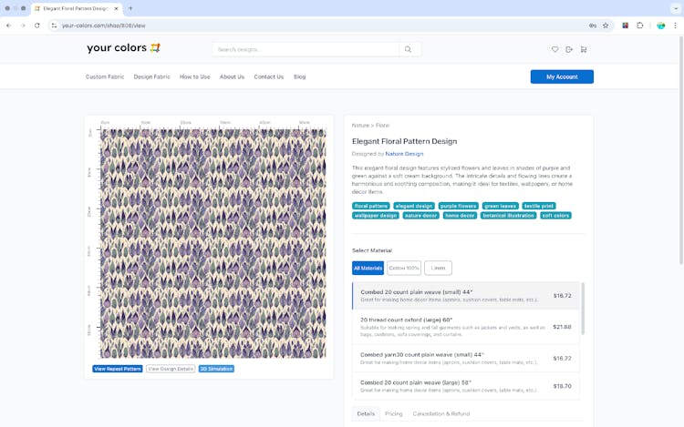 YourColors — Digital Fabric Printing API & Design Automation Tool