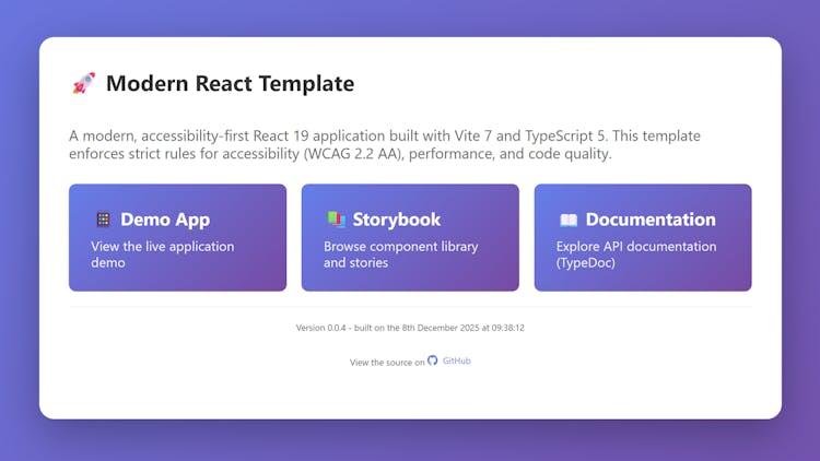 modern react template