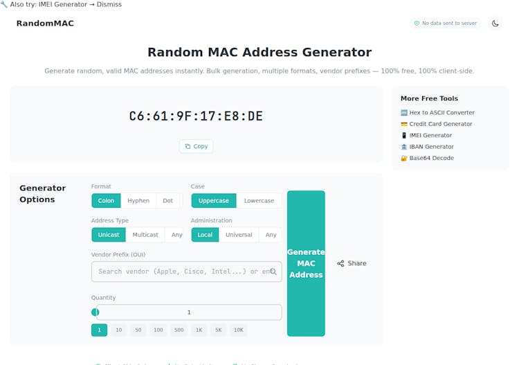 Random MAC Generator