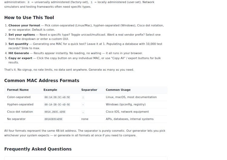 Random MAC Generator