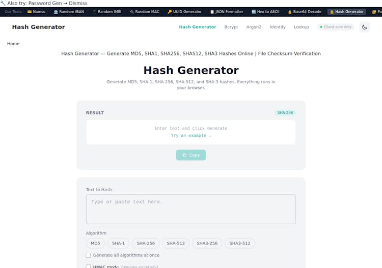 Hash Generator