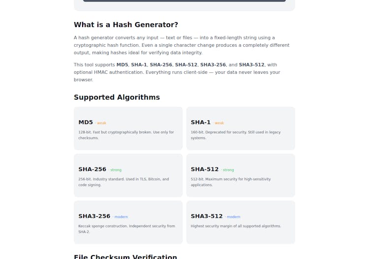 Hash Generator
