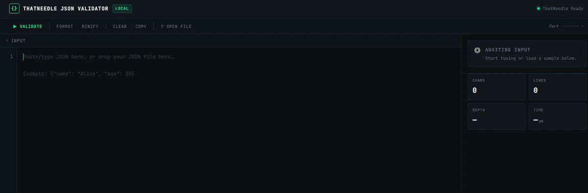 ThatNeedle JSON Validator