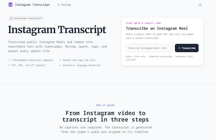 Instagram Transcript