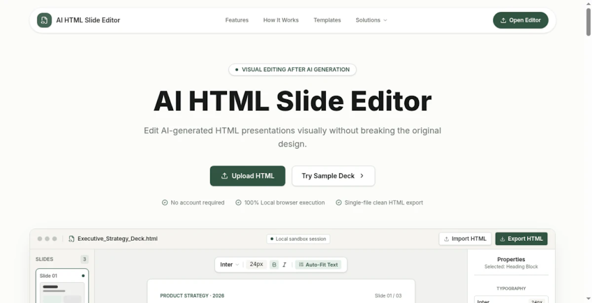 AI HTML Slide Editor logo