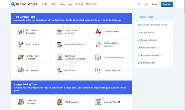 WebToolsPanel