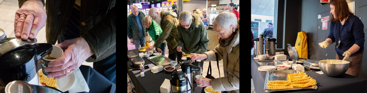 Vi serverer gratis kaffe og vafler på seniorkinoprogrammet fremover. 