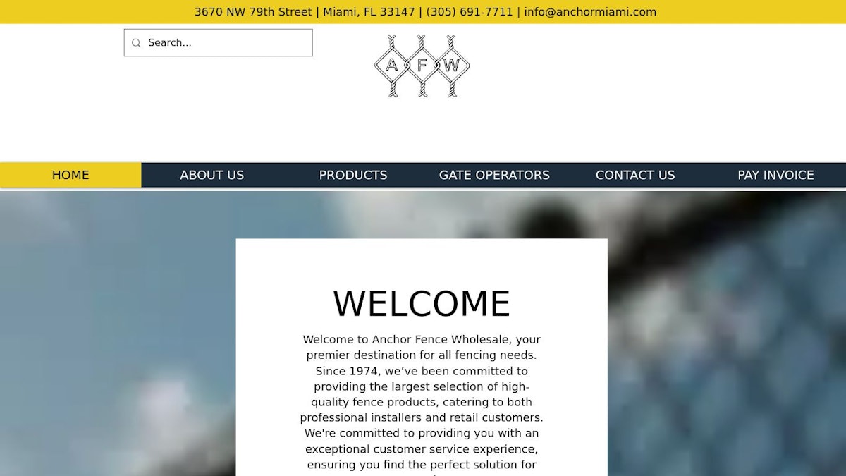Anchor Fence Wholesale fence company website