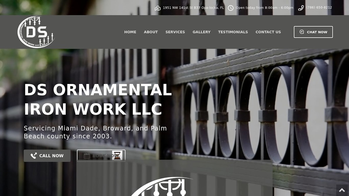 DS Ornamental Iron Work fence company website