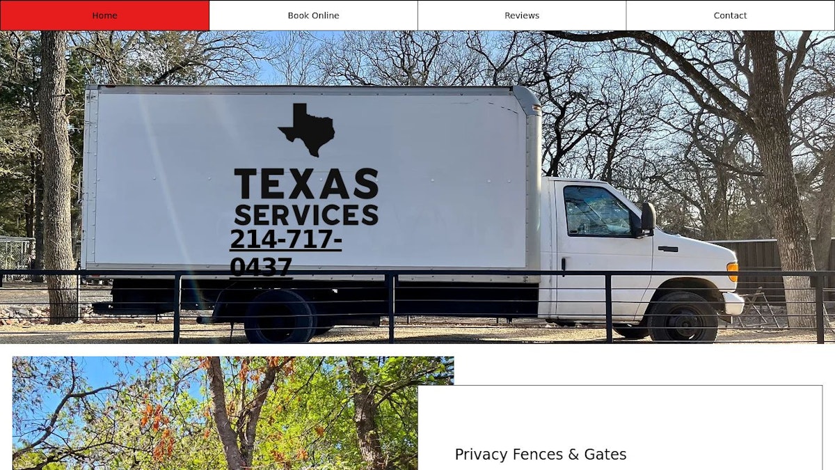 Texas Services fence company website