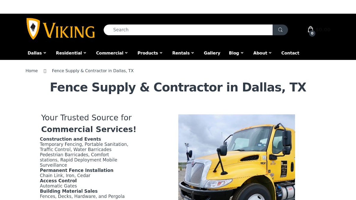 Viking Fence fence company website
