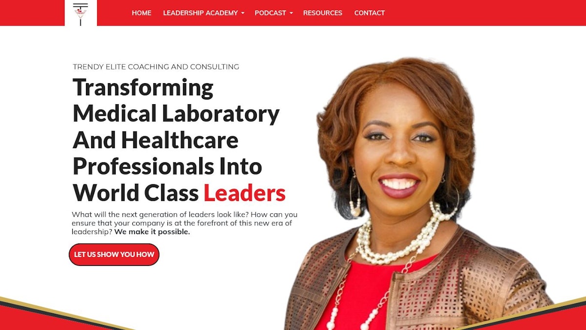 Trendy Elite leadership coach website
